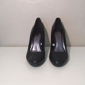 Black Faux Leather Pumps